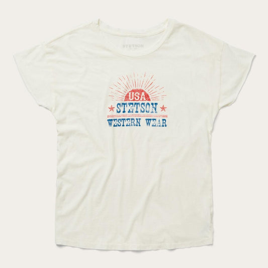 Women Tees Stetson Sunrise Graphic Tee White