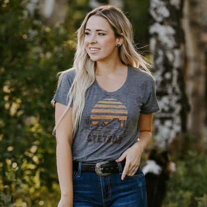 Women Tees Stetson Sunset Graphic Tee Grey