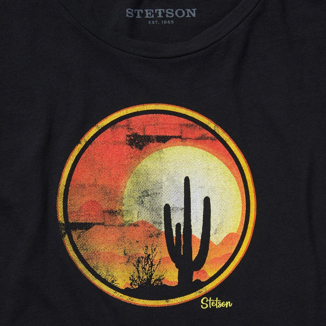 Women Tees Stetson Sunset Saguaro Graphic Tee Black