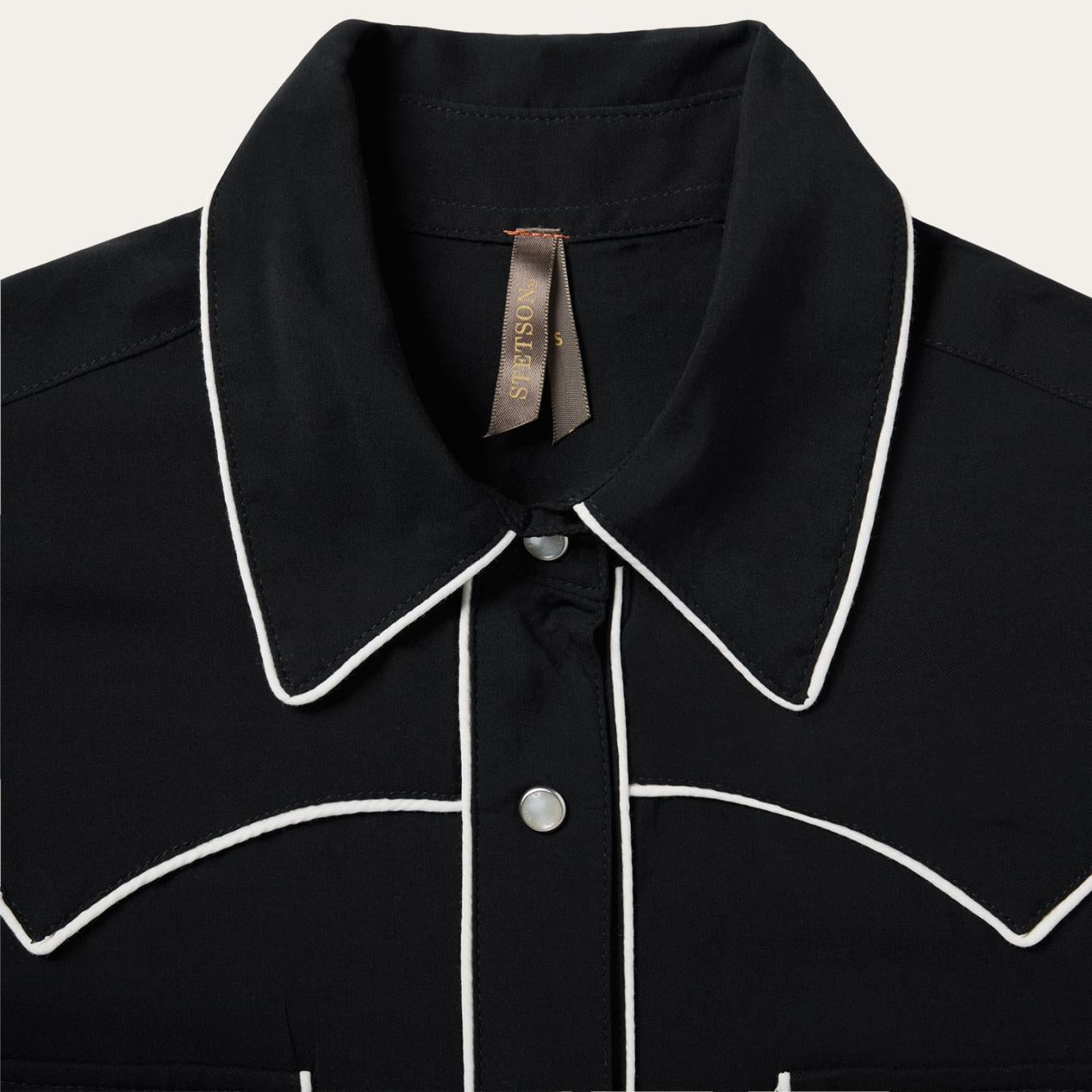 Women Western Shirts Stetson Black Sleeveless Western Shirt Black