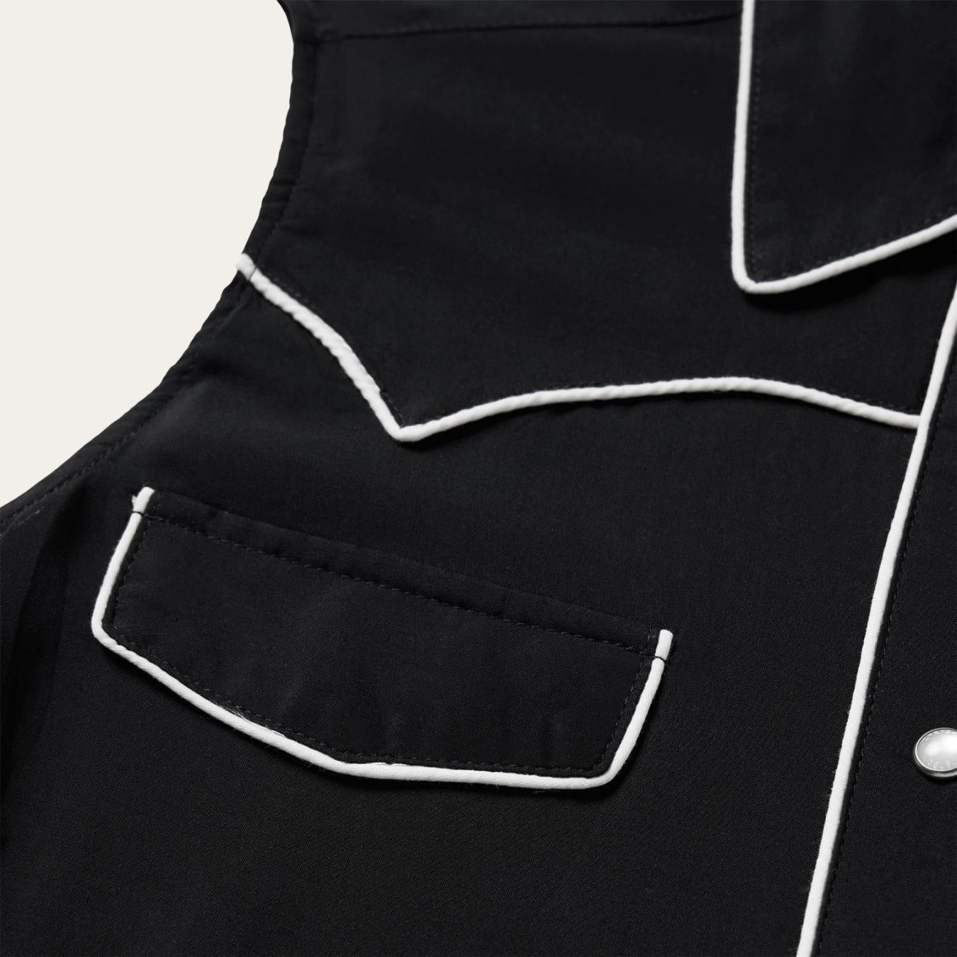 Women Western Shirts Stetson Black Sleeveless Western Shirt Black