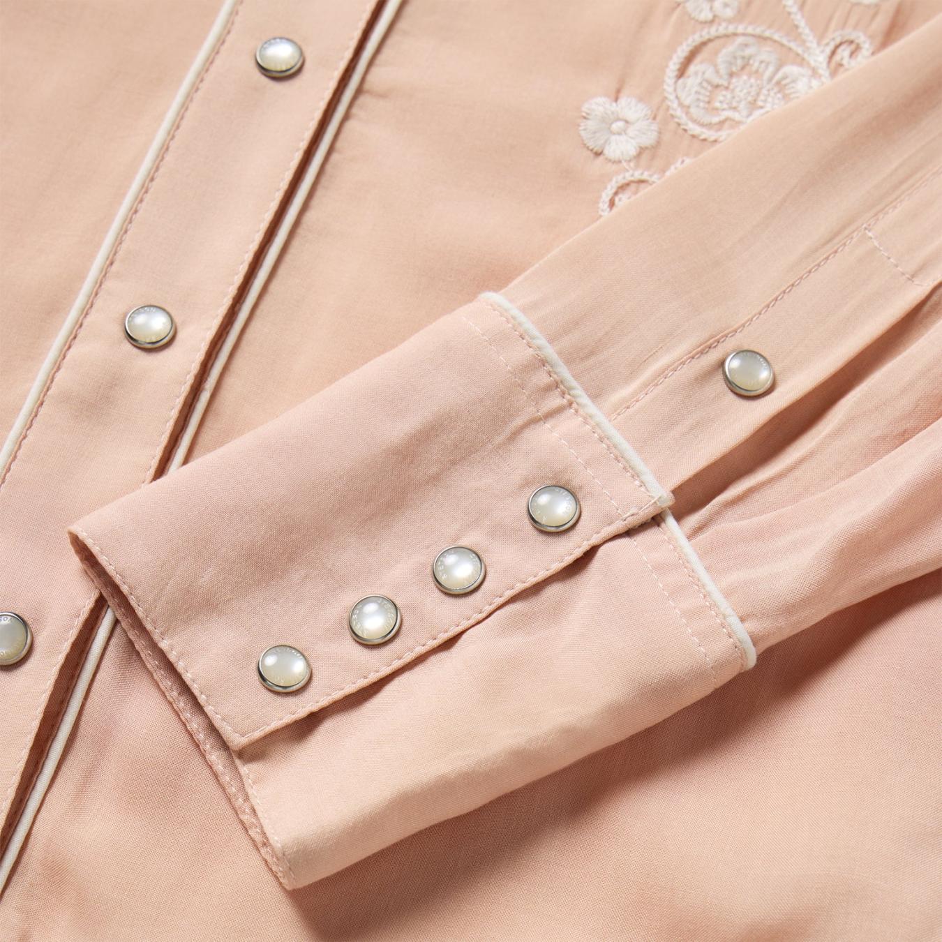 Women Western Shirts Stetson Blush Embroidered Western Shirt Pink