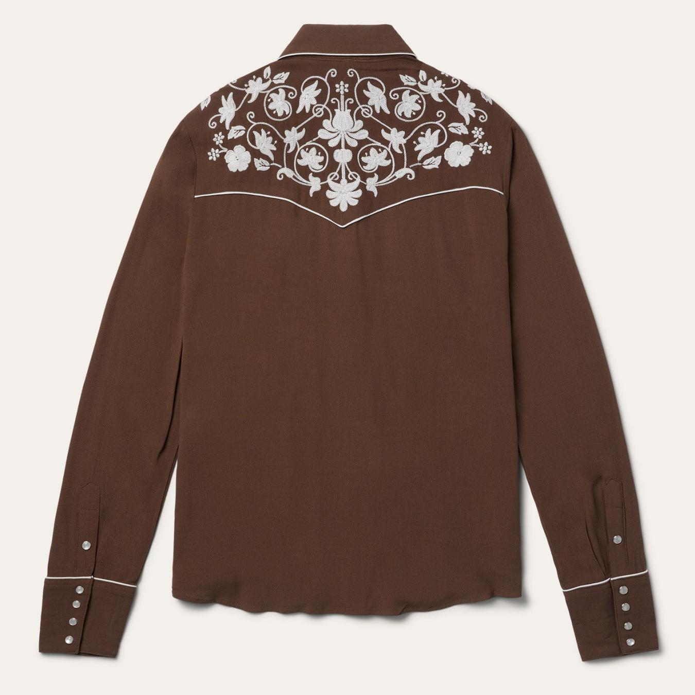 Women Western Shirts Stetson Classic Western Snap Shirt Brown