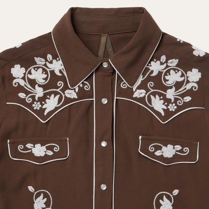 Women Western Shirts Stetson Classic Western Snap Shirt Brown