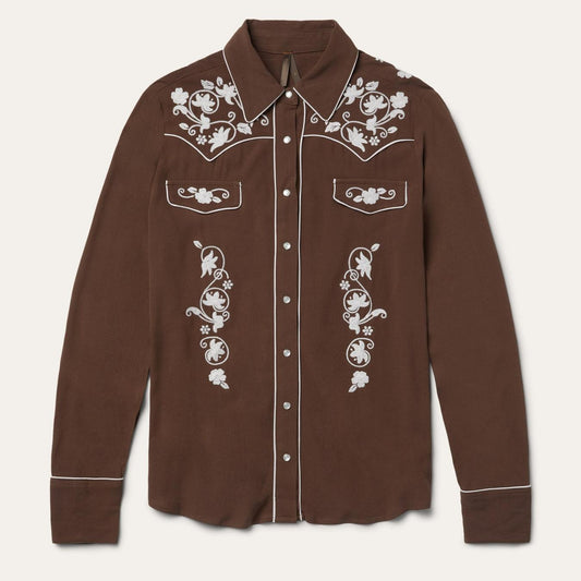 Women Western Shirts Stetson Classic Western Snap Shirt Brown