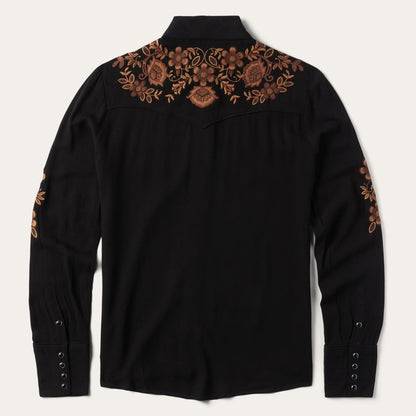 Women Western Shirts Stetson Crepe Western Shirt Black