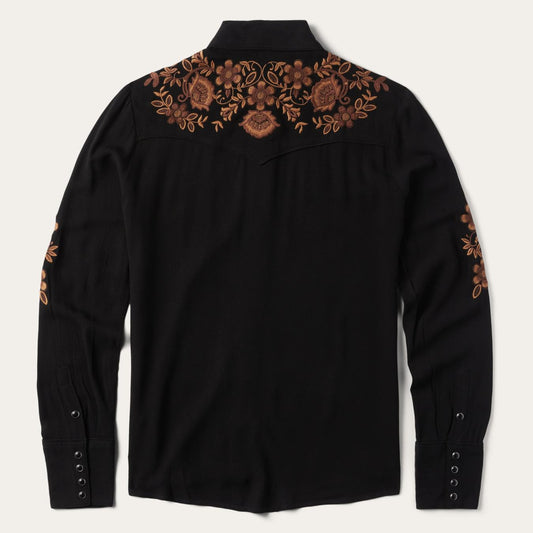 Women Western Shirts Stetson Crepe Western Shirt Black