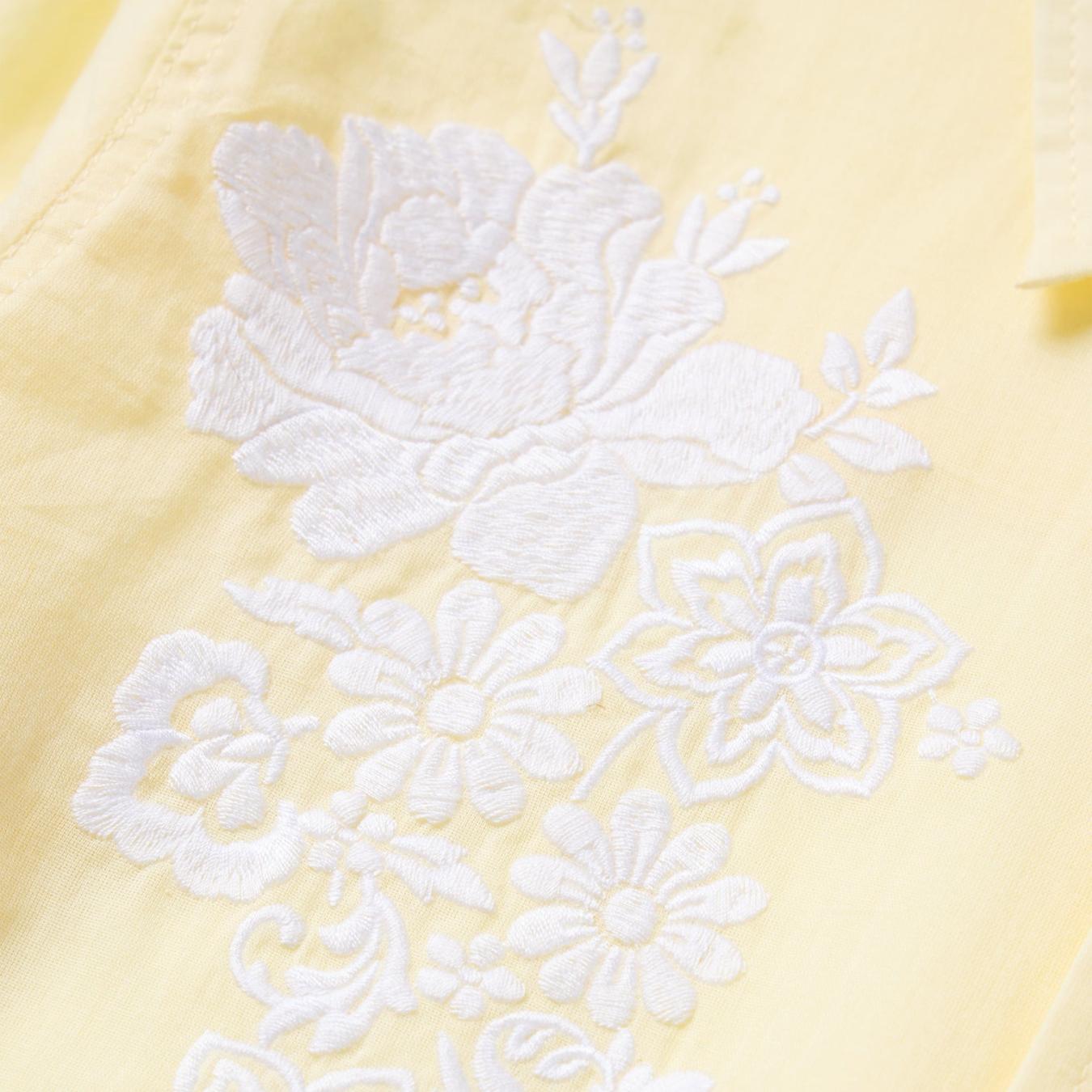 Women Western Shirts Stetson Embroidered Cotton Lawn Snap Front Shirt Yellow