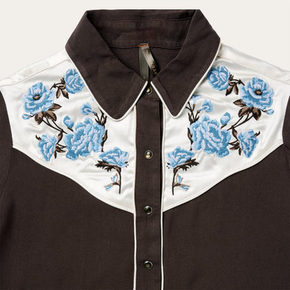 Women Western Shirts Stetson Embroidered Western Shirt Brown