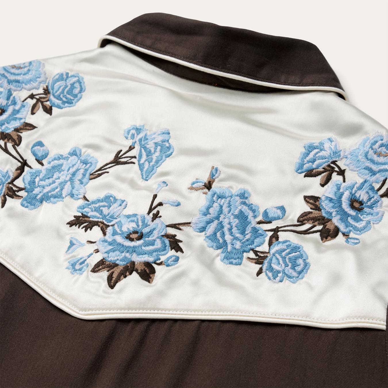 Women Western Shirts Stetson Embroidered Western Shirt Brown