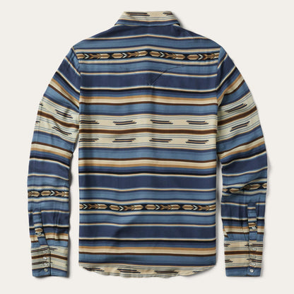 Women Western Shirts Stetson Indigo Serape Print Shirt Blue