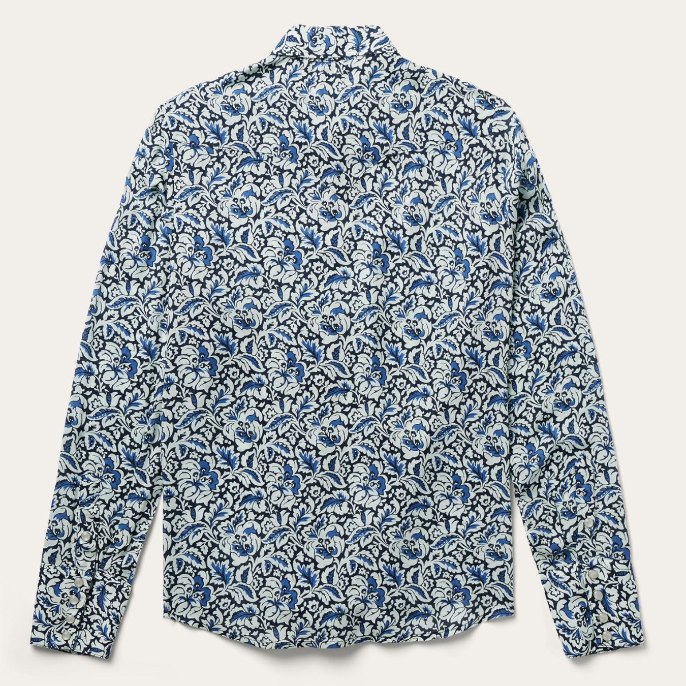 Women Western Shirts Stetson Indigo Tapestry Print Shirt Blue