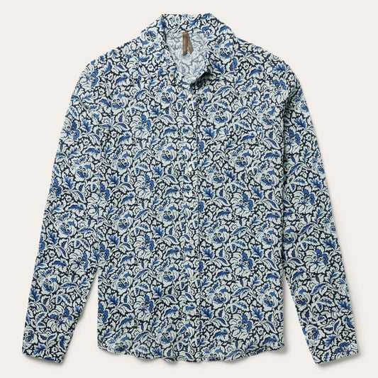 Women Western Shirts Stetson Indigo Tapestry Print Shirt Blue