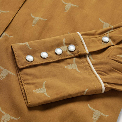 Women Western Shirts Stetson Mojave Longhorn Print Snap Western Shirt Brown