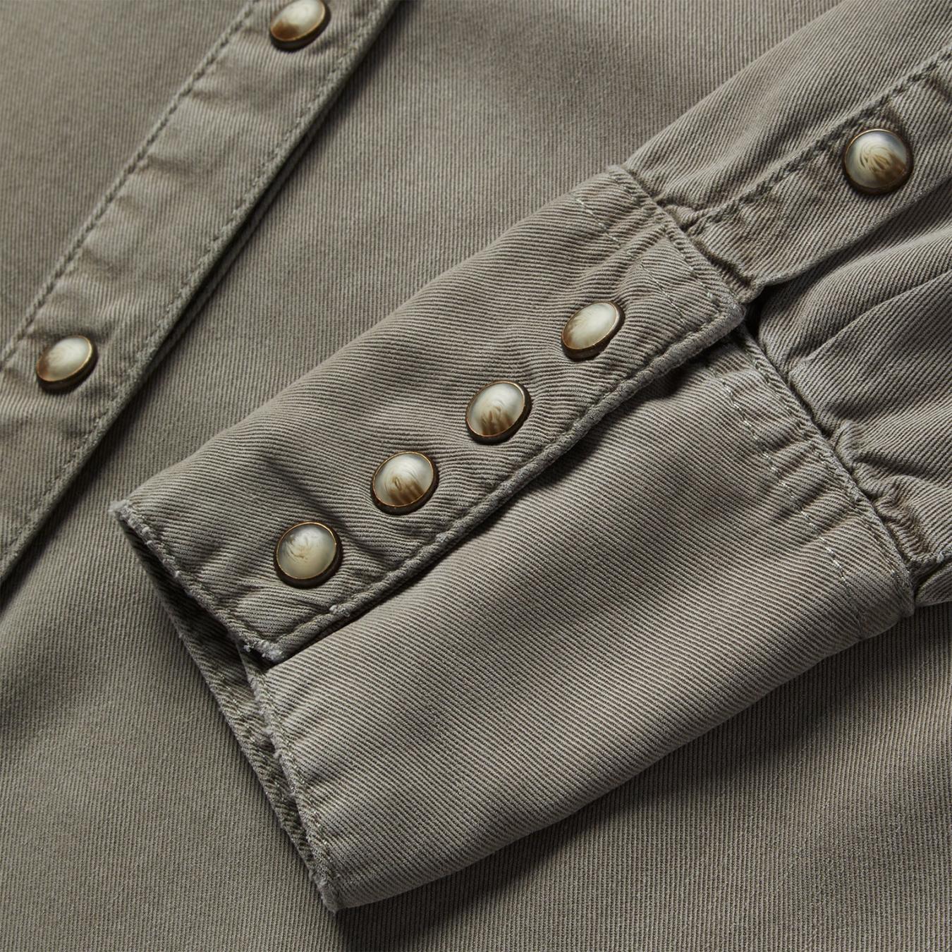 Women Western Shirts Stetson Olive Twill Western Shirt Green