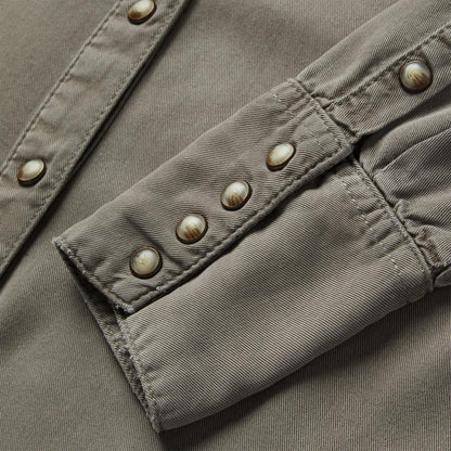 Women Western Shirts Stetson Olive Twill Western Shirt Green