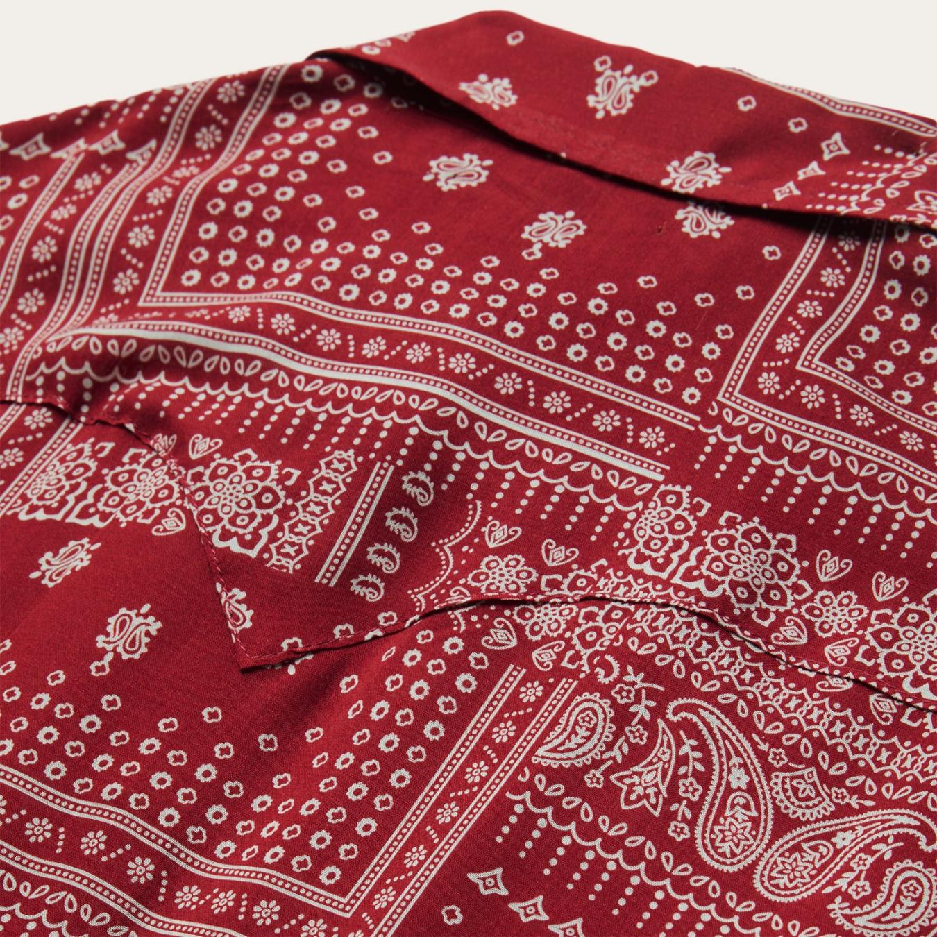 Women Western Shirts Stetson Red Bandana Patchwork Shirt Red