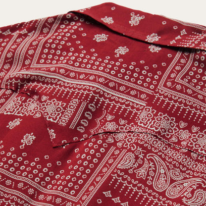 Women Western Shirts Stetson Red Bandana Patchwork Shirt Red