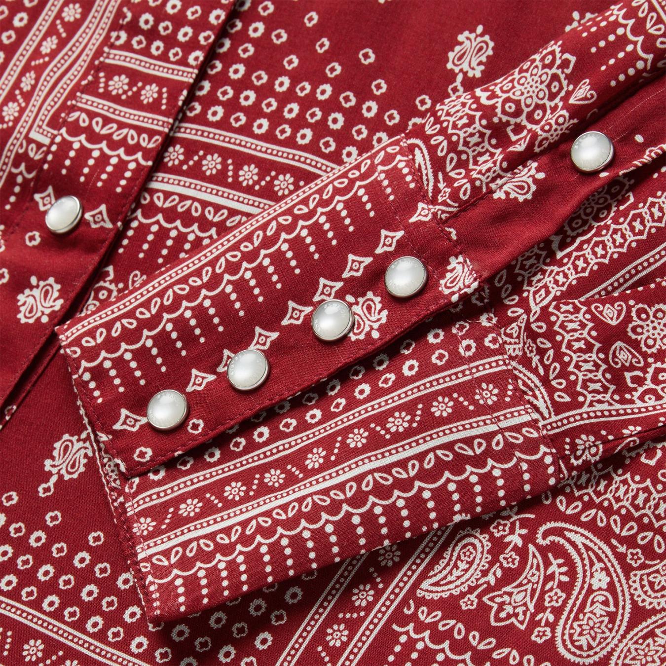 Women Western Shirts Stetson Red Bandana Patchwork Shirt Red
