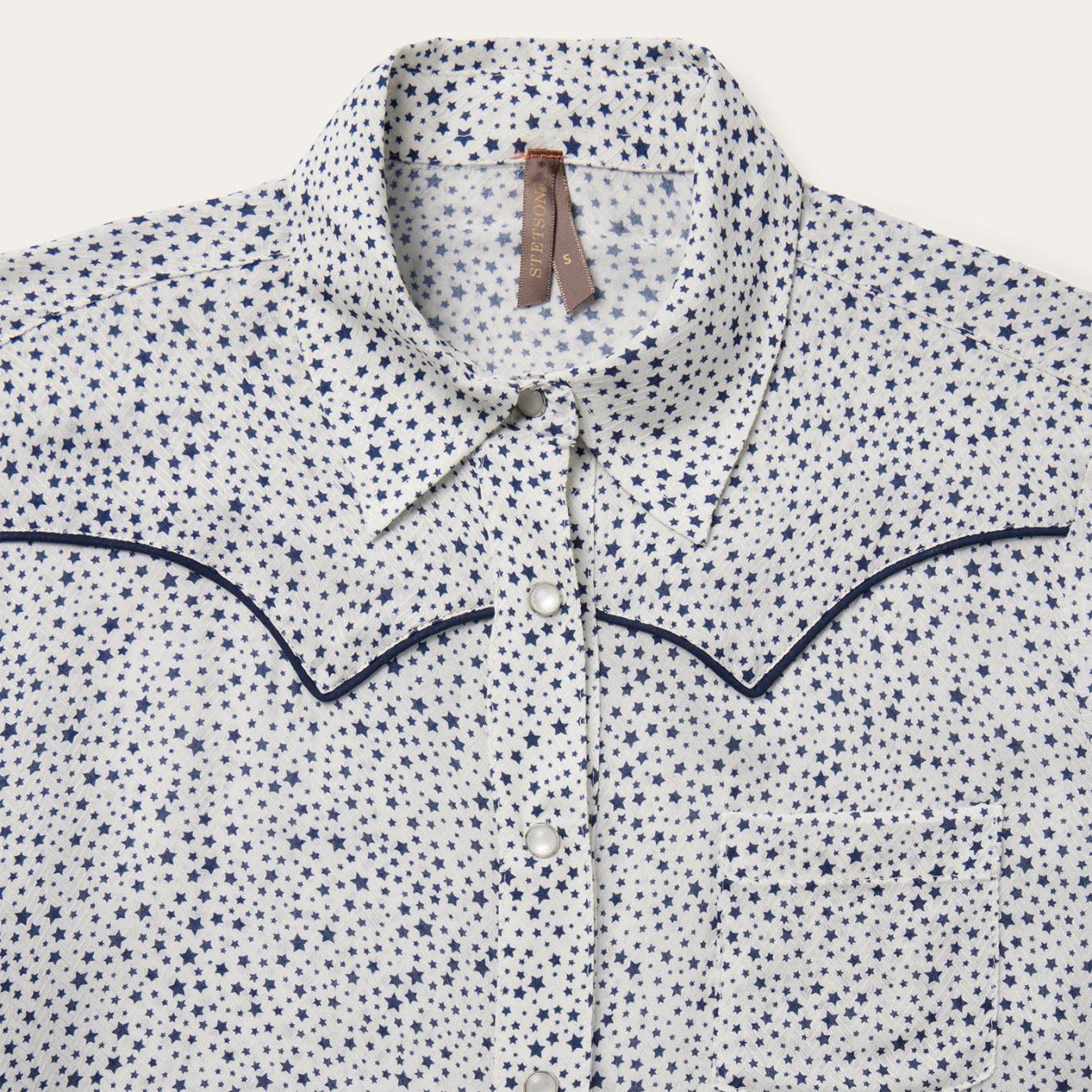 Women Western Shirts Stetson Stars Print Western Shirt White