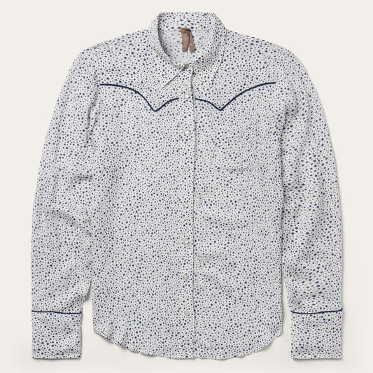 Women Western Shirts Stetson Stars Print Western Shirt White