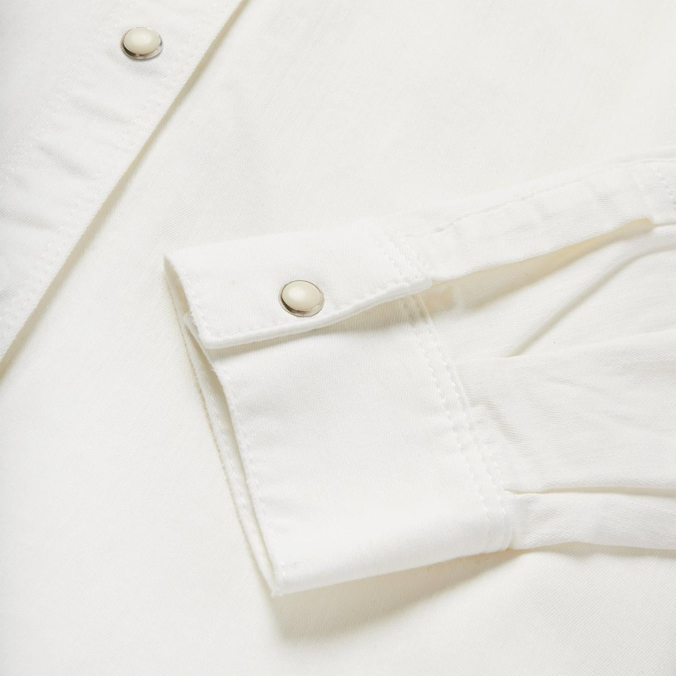 Women Western Shirts Stetson Western Embroidered Denim Shirt White