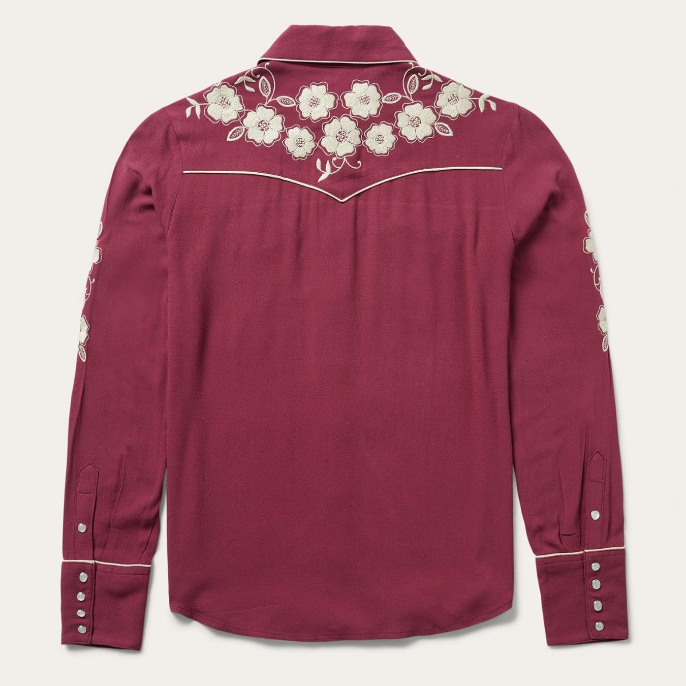Women Western Shirts Stetson Wine Classic Western Snap Shirt Wine