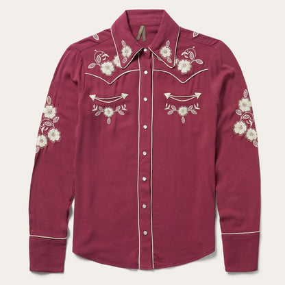 Women Western Shirts Stetson Wine Classic Western Snap Shirt Wine