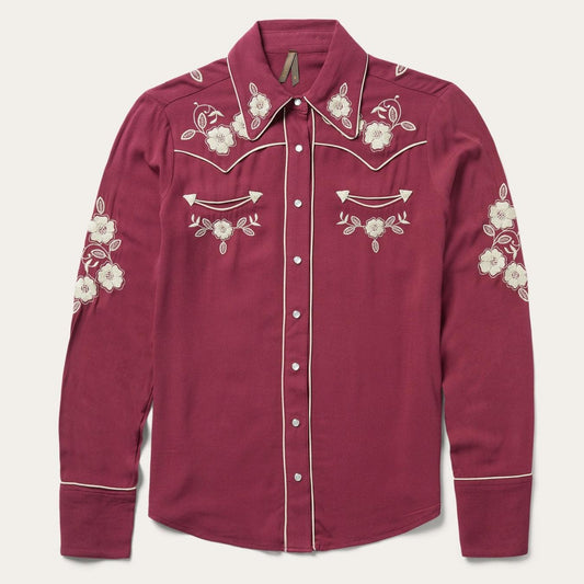 Women Western Shirts Stetson Wine Classic Western Snap Shirt Wine