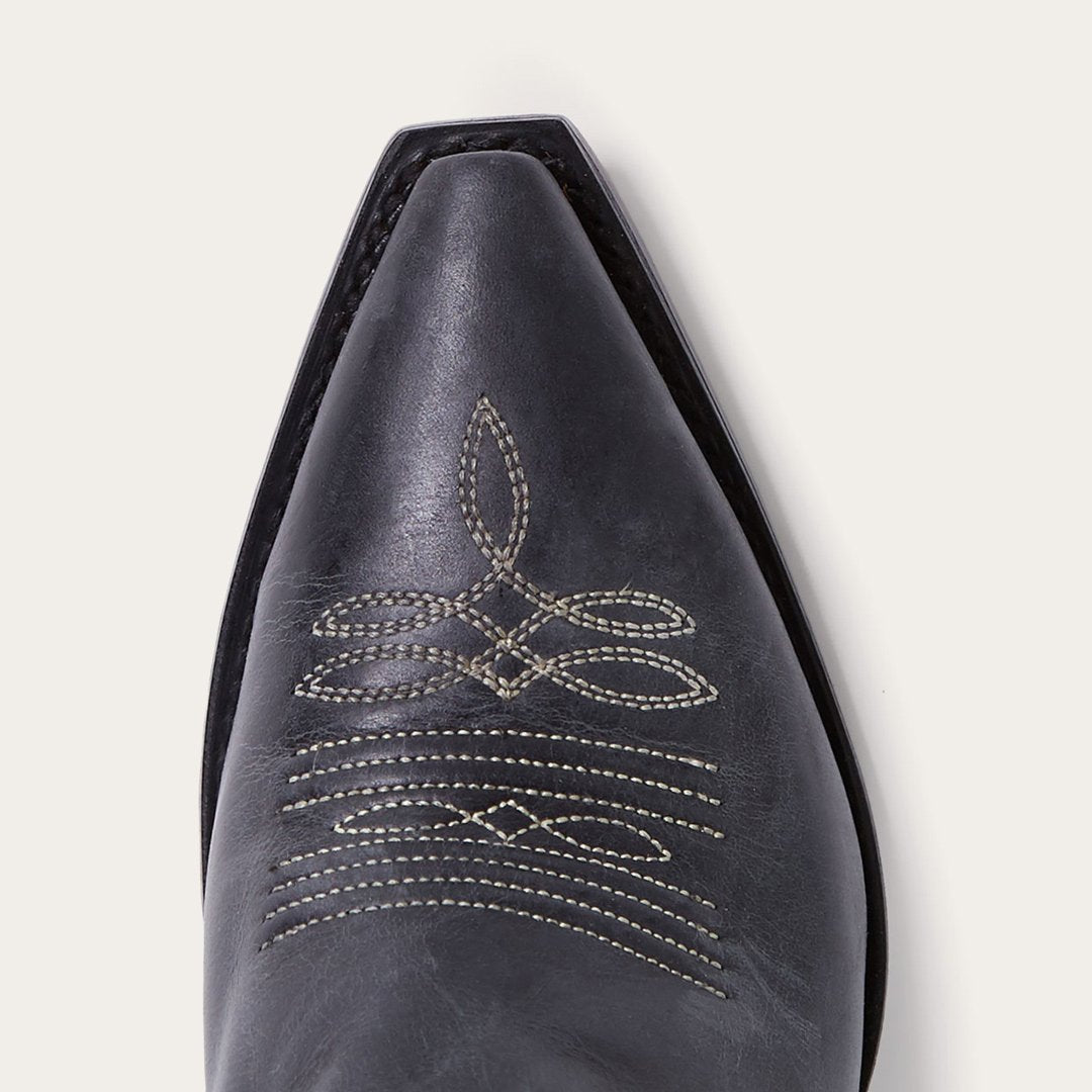 Women Western Stetson Blair Corded Side Zip Cowboy Boot Black