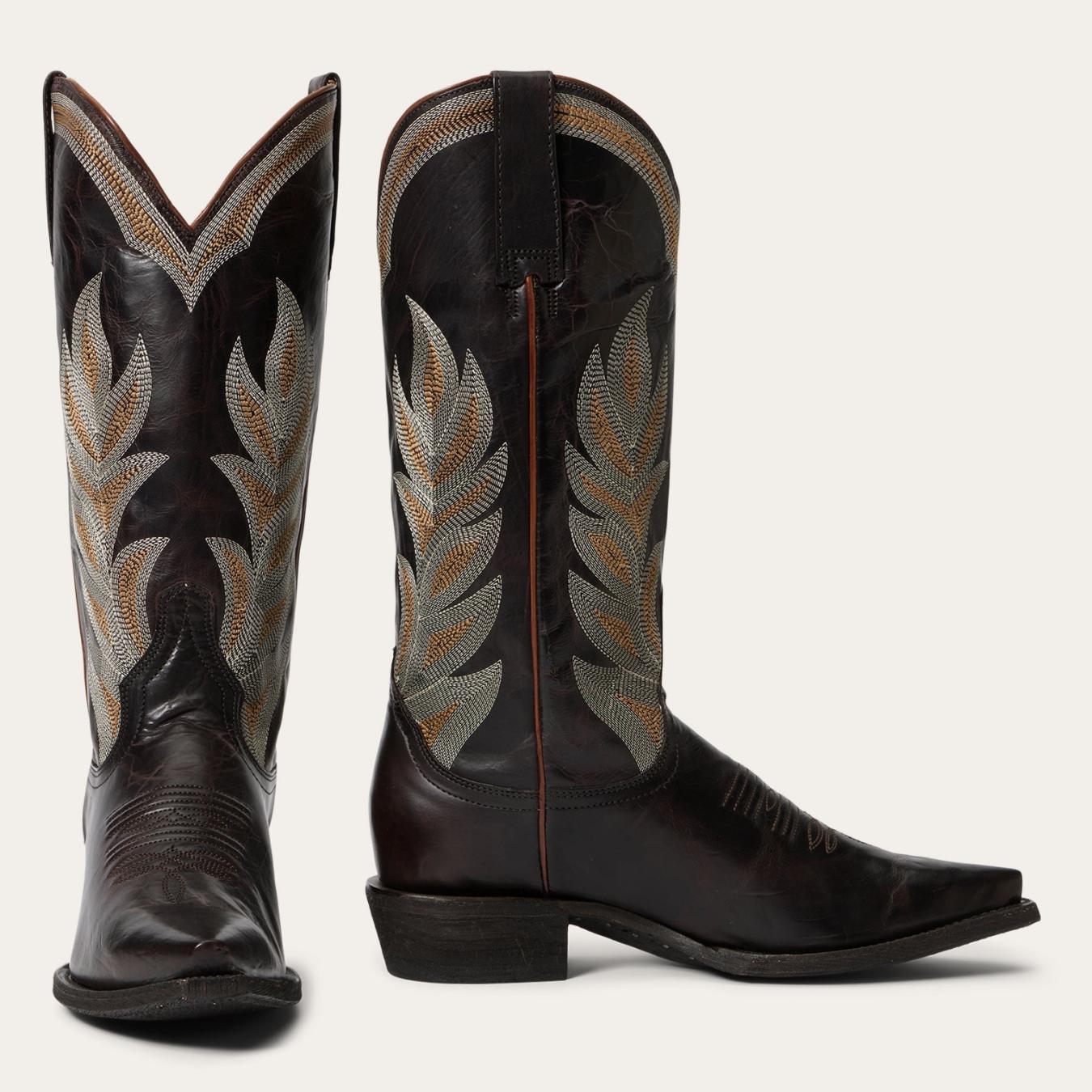 Women Western Stetson Calista Boots Brown