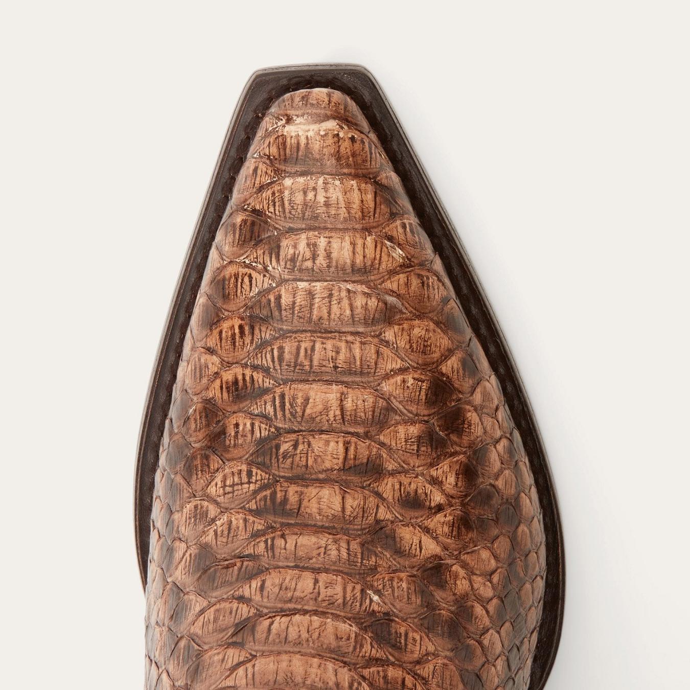 Women Western Stetson Ember Python Snip Toe Boot Red