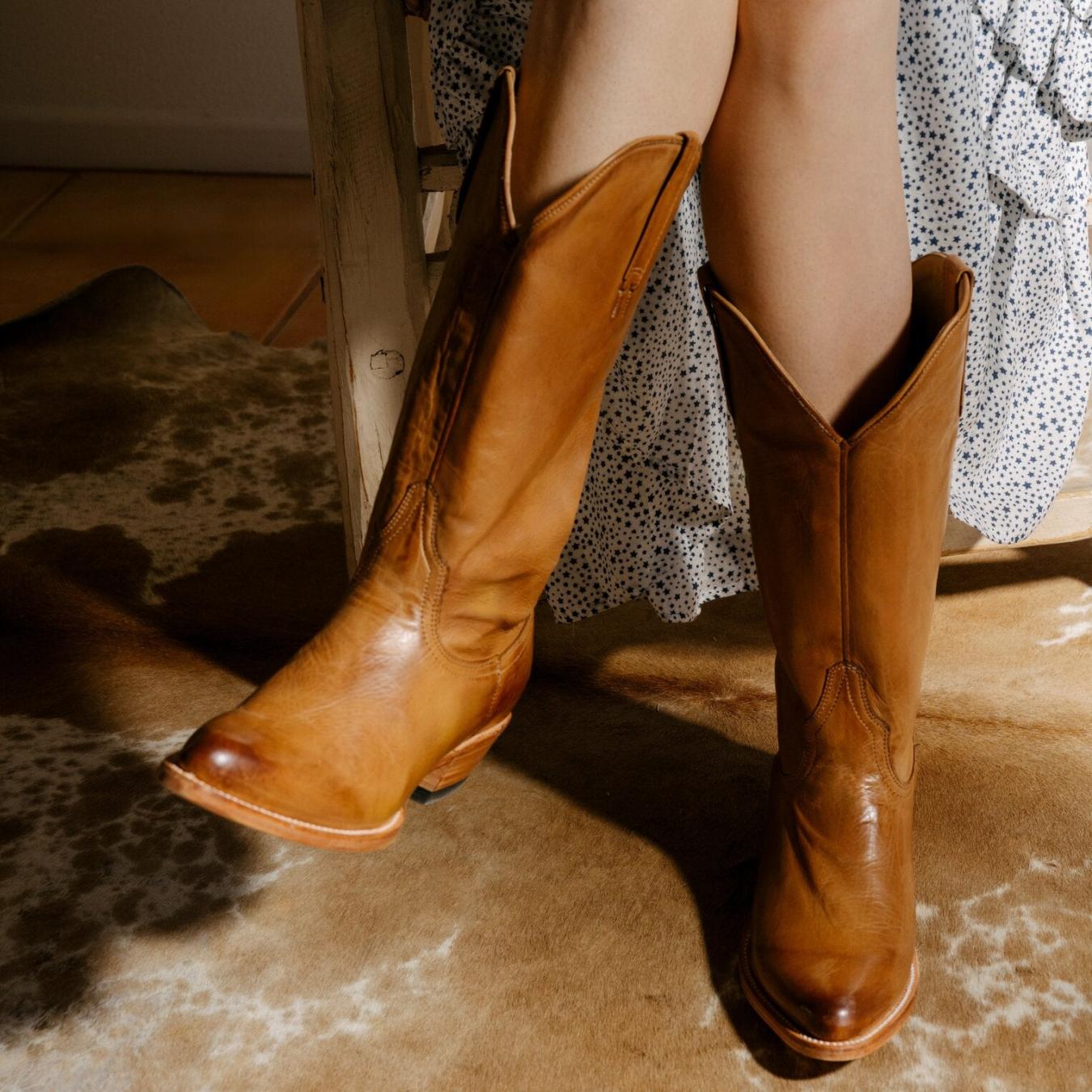 Women Western Stetson Emory Boots Tan