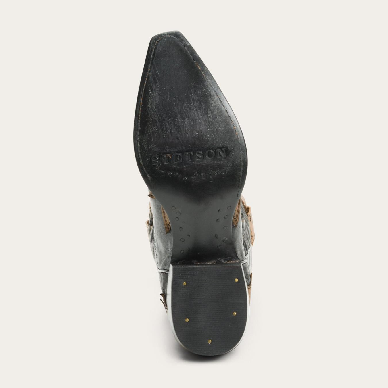 Women Western Stetson Faye Cowgirl & Horse Underlay Leather Boot Black