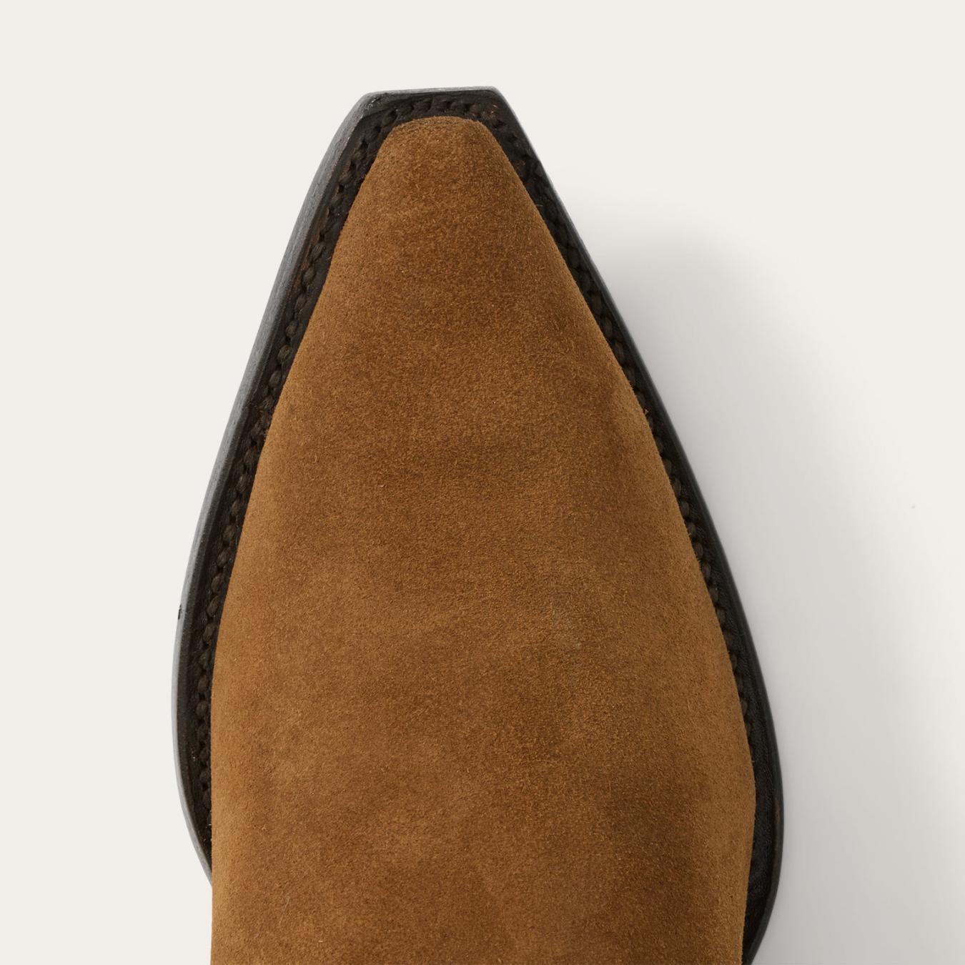 Women Western Stetson Glam Over-The-Knee Fringe Boot Tan Suede