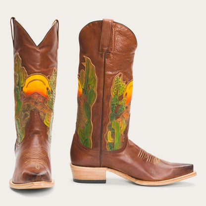 Women Western Stetson Goldie Boots Brown