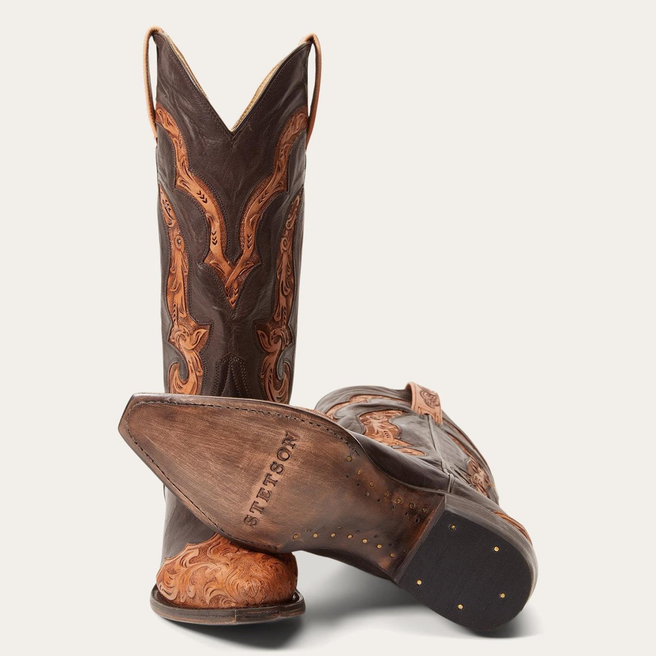 Women Western Stetson Hartley Boots Brown