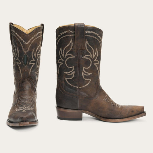 Women Western Stetson Iris Mid-Calf Embroidered Boot Brown