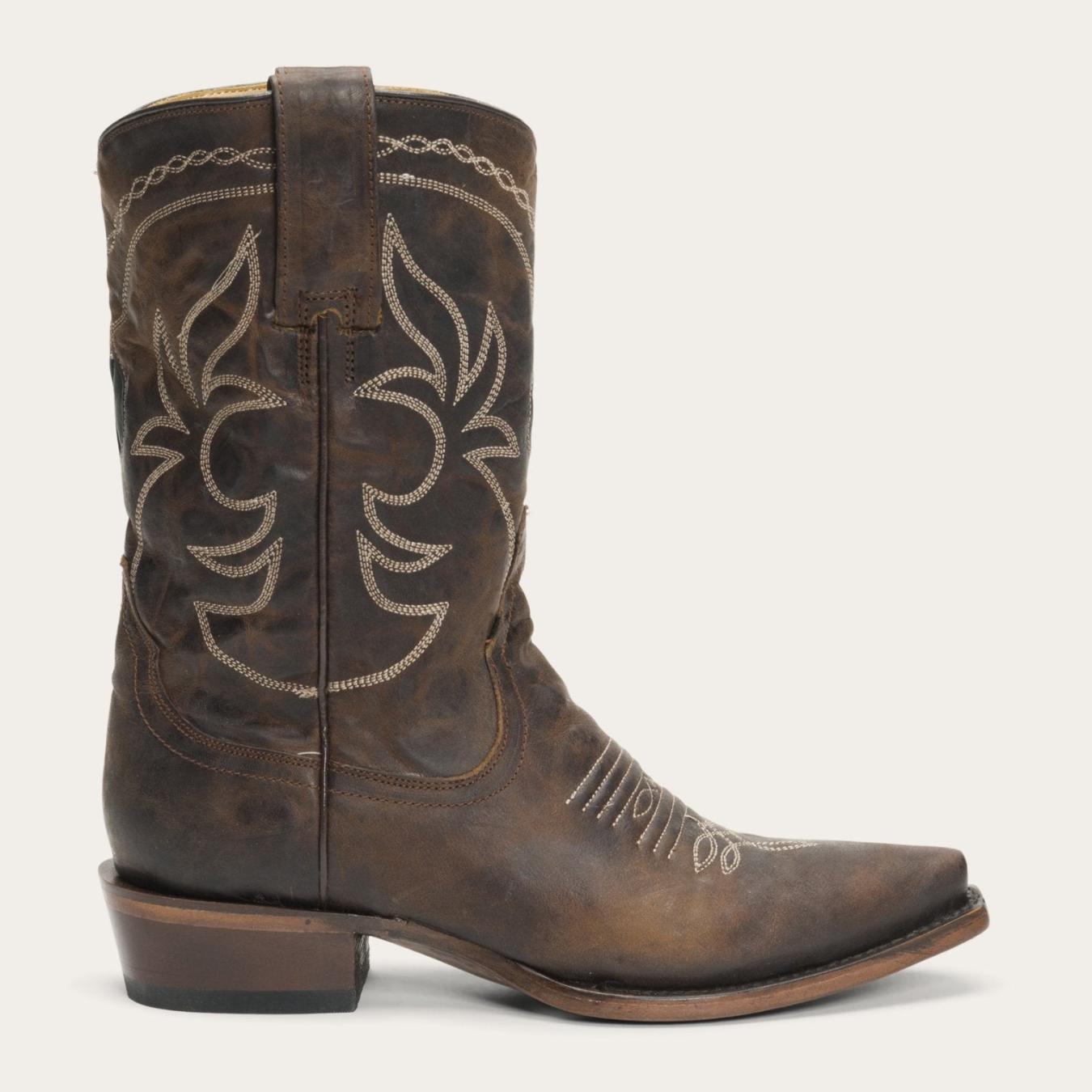 Women Western Stetson Iris Mid-Calf Embroidered Boot Brown
