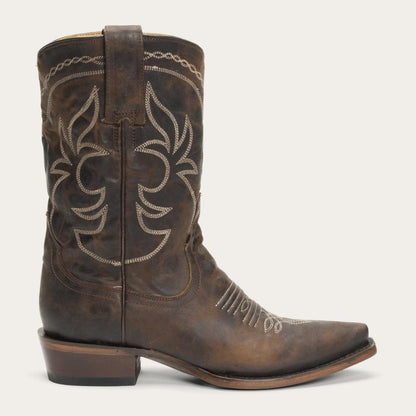 Women Western Stetson Iris Mid-Calf Embroidered Boot Brown