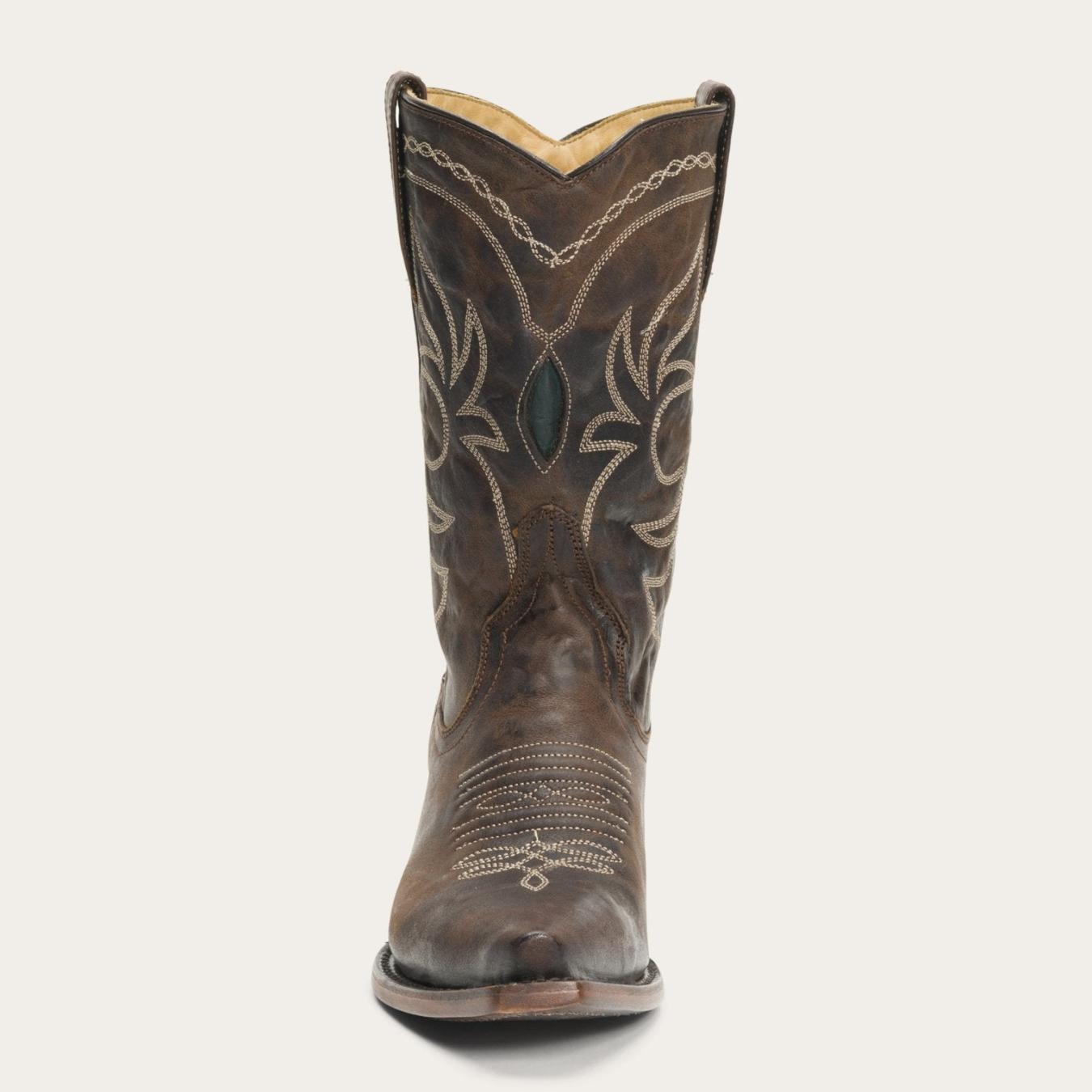 Women Western Stetson Iris Mid-Calf Embroidered Boot Brown