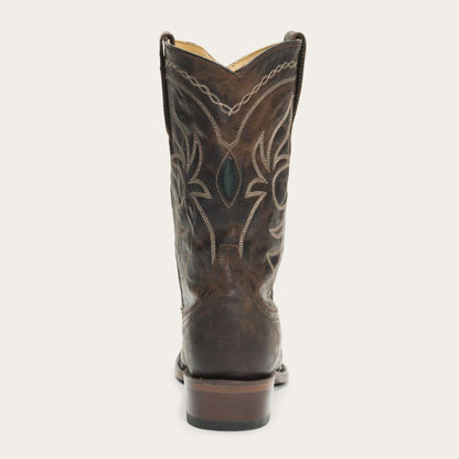 Women Western Stetson Iris Mid-Calf Embroidered Boot Brown