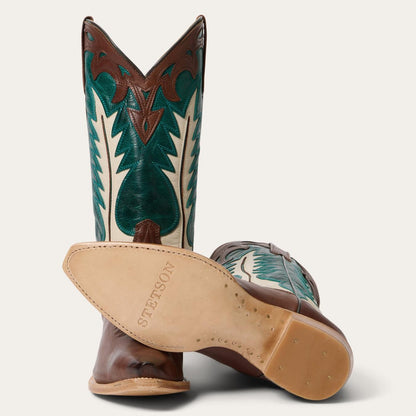 Women Western Stetson Jess Boots Turquoise