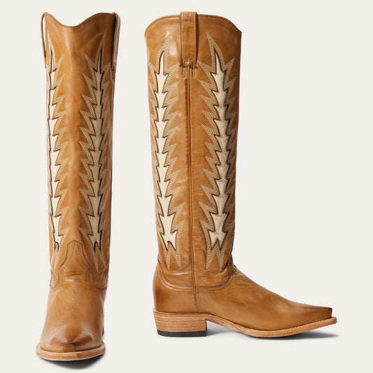 Women Western Stetson Johnnie Boots Brown