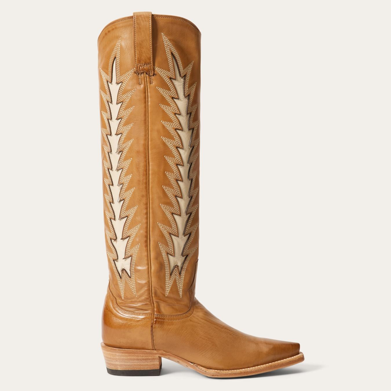 Women Western Stetson Johnnie Boots Brown