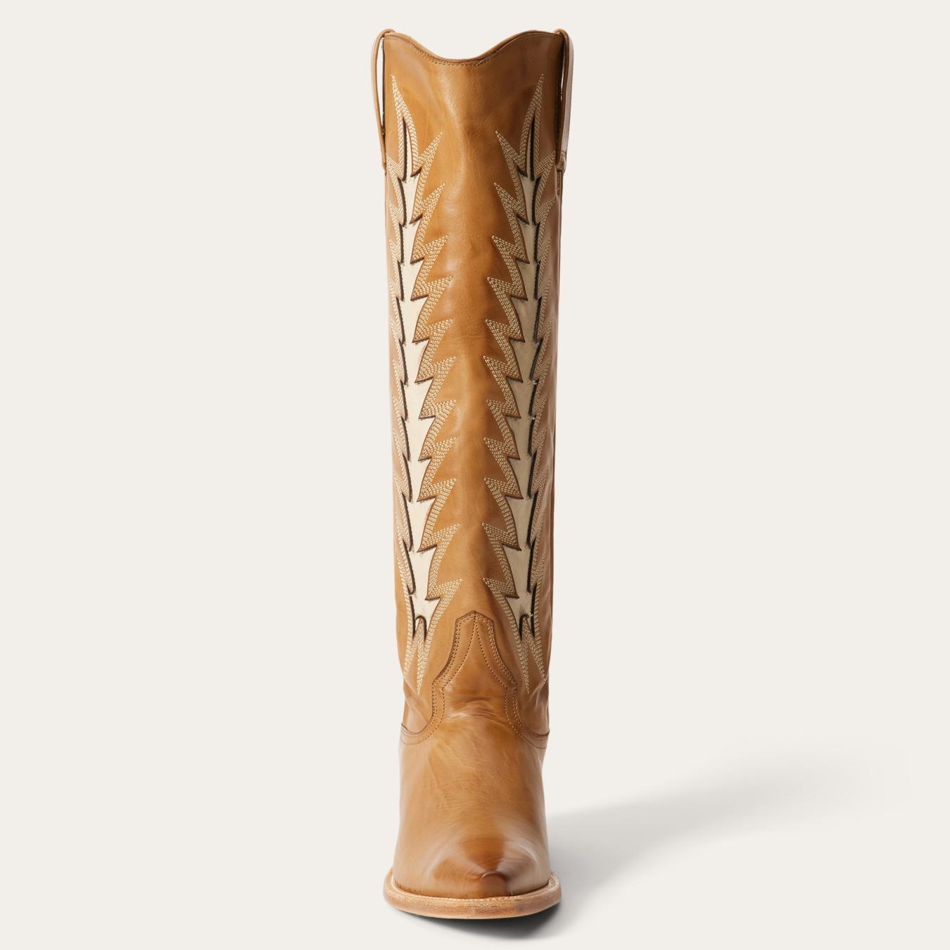 Women Western Stetson Johnnie Boots Brown