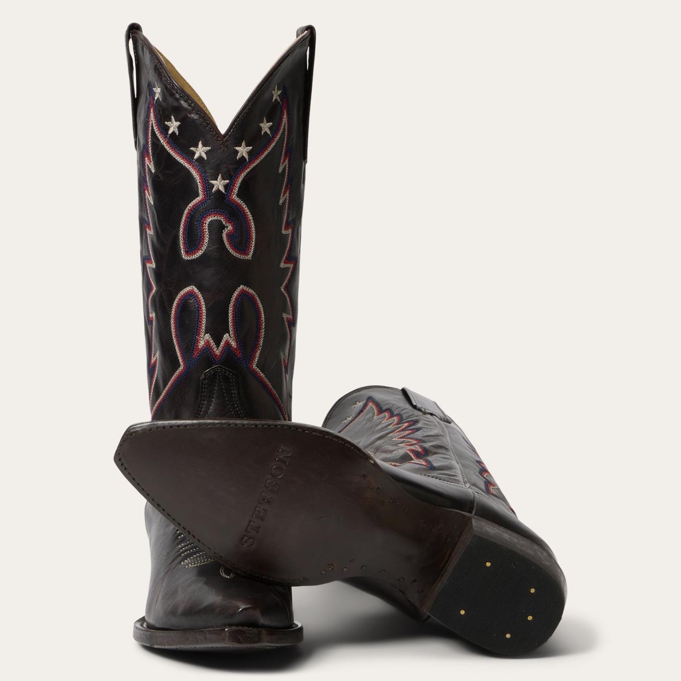Women Western Stetson Reagan Boots Brown