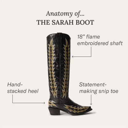 Women Western Stetson Sarah Boots Black
