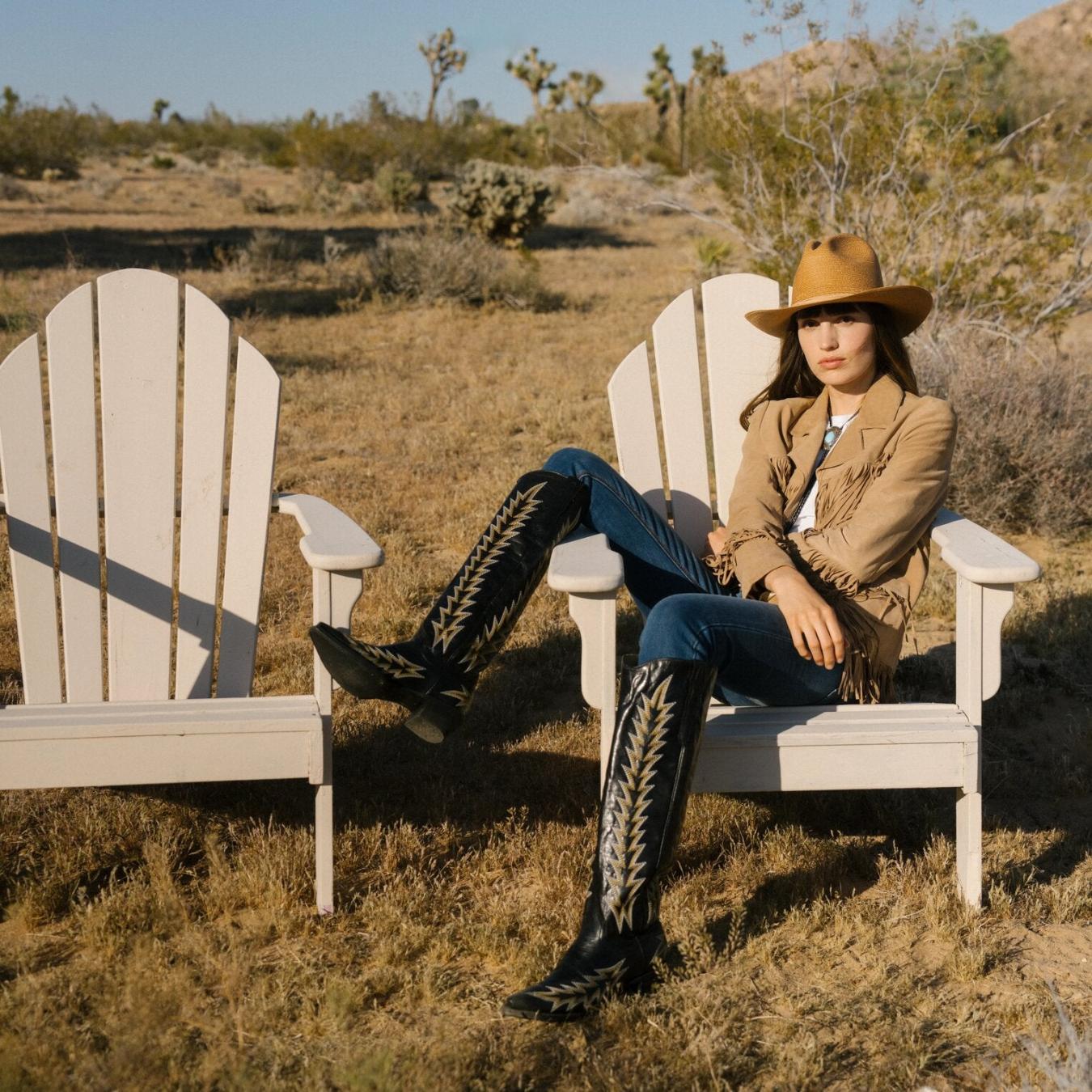 Women Western Stetson Sarah Boots Black