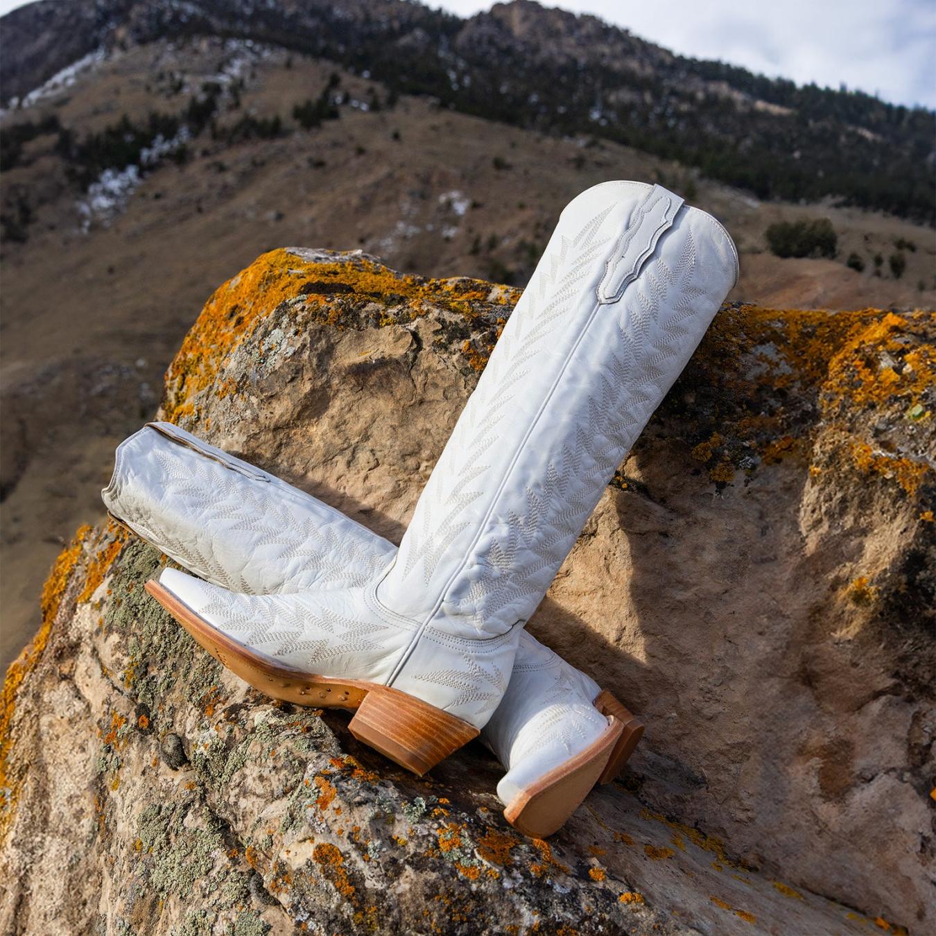 Women Western Stetson Sarah Boots White